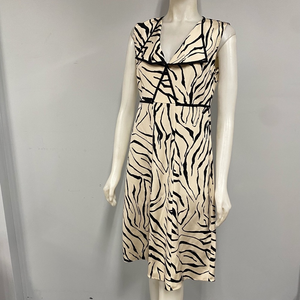 Elie Tahari Zebra Print Sleeveless Dress size 8